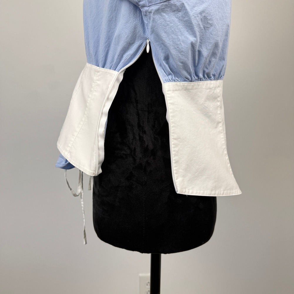 1.State Corset Waist Pinstripe Top Womens‎ Size M Blue White Office Siren - Picture 5 of 8